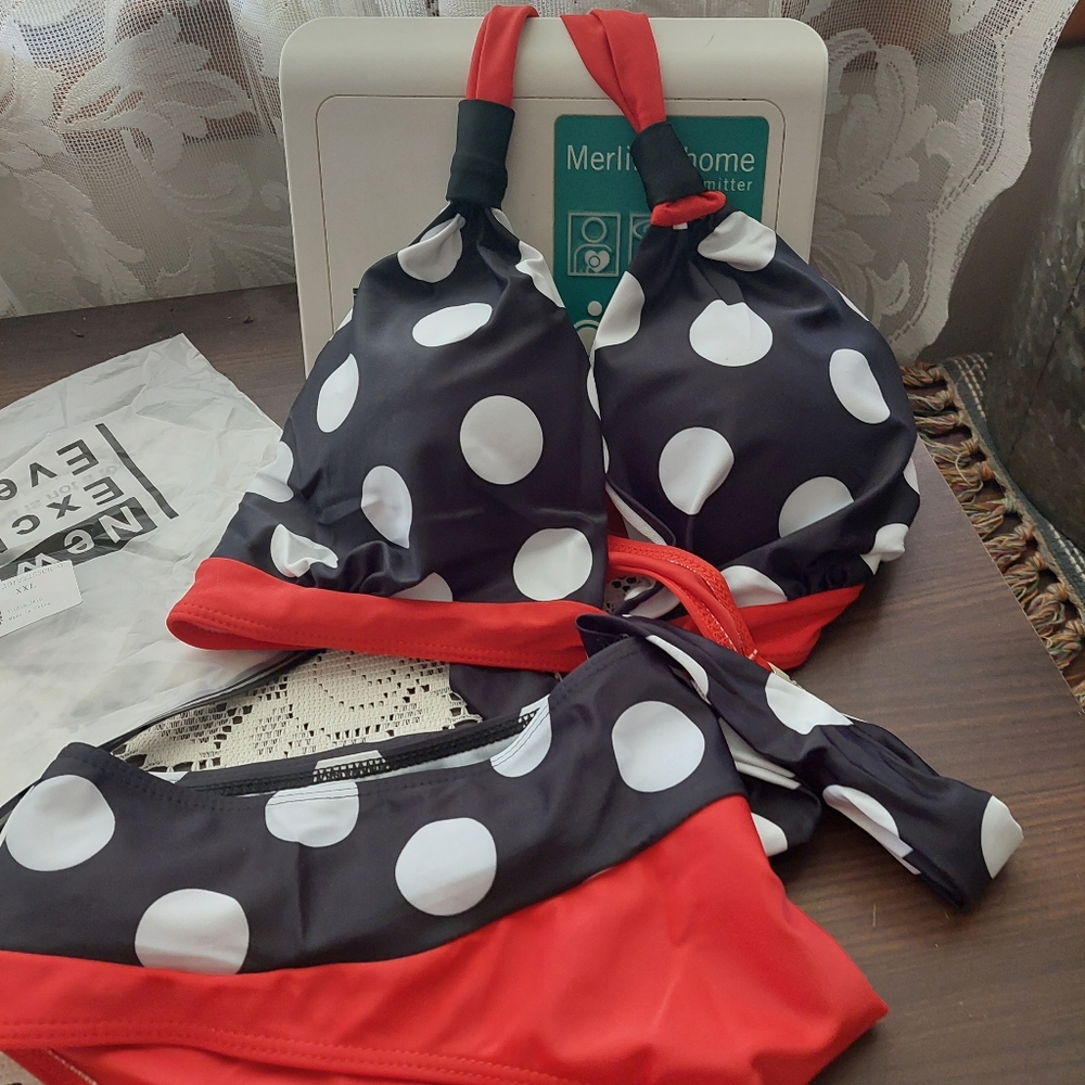 Black, Red & White bikini